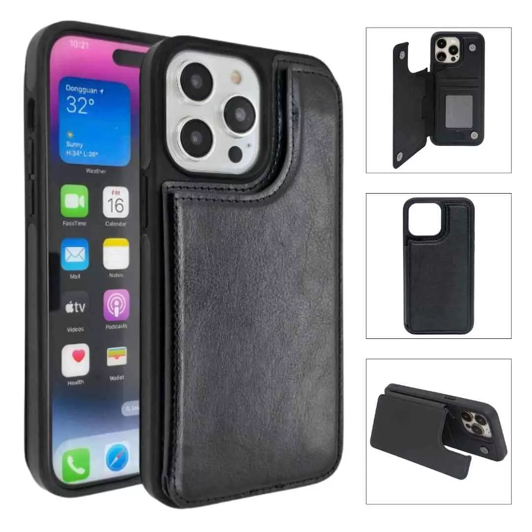 iPhone 16 Modern Card Holder Case Black